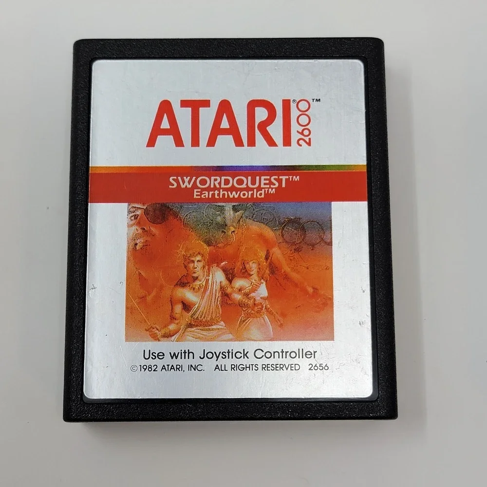 5 Vintage Atari 2600 Video Games Football Bowling Asteroids Swordquest Canyon